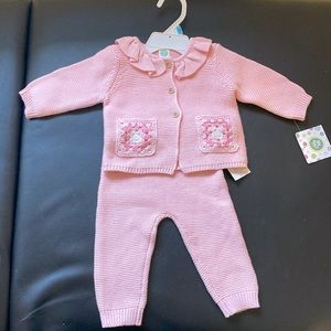 NWT Little Me Ruffle cardigan and pants set. 6 months